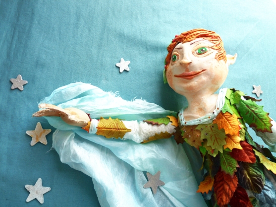 Paperclay Peter Pan art doll by The Free Folk