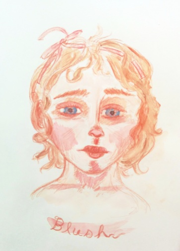 dreamy watercolor sketch of a Victorian girl's head