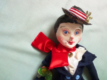 sculpted paperclay doll head for mary poppins