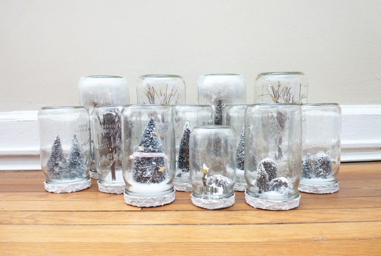 handmade mason jar snow globes for christmas