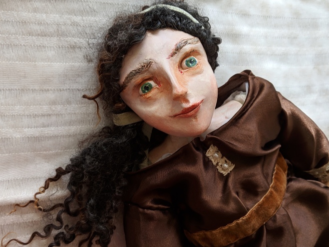 paperclay art doll bust of historical doll